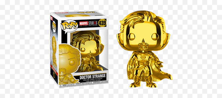 Marvel Studios The First Ten Years - Doctor Strange Gold Chrome Pop Vinyl Figure Doctor Strange Chrome Funko Pop Png,Doctor Strange Transparent