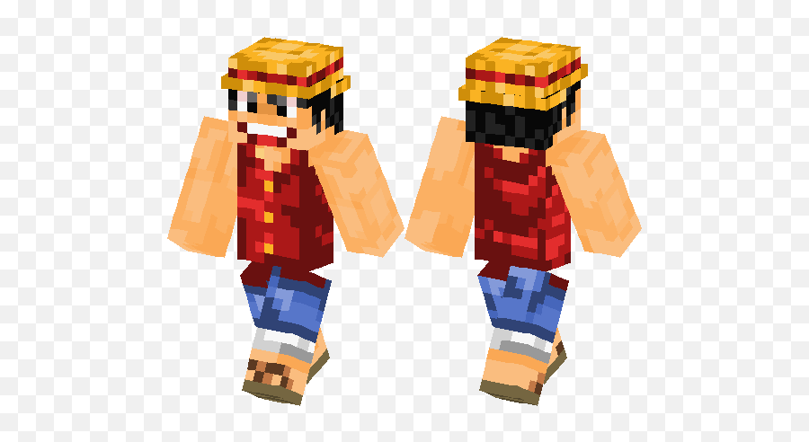 Luffy One Piece Minecraft Skin Hub - Minecraft One Piece Skins Png,One Piece Luffy Png