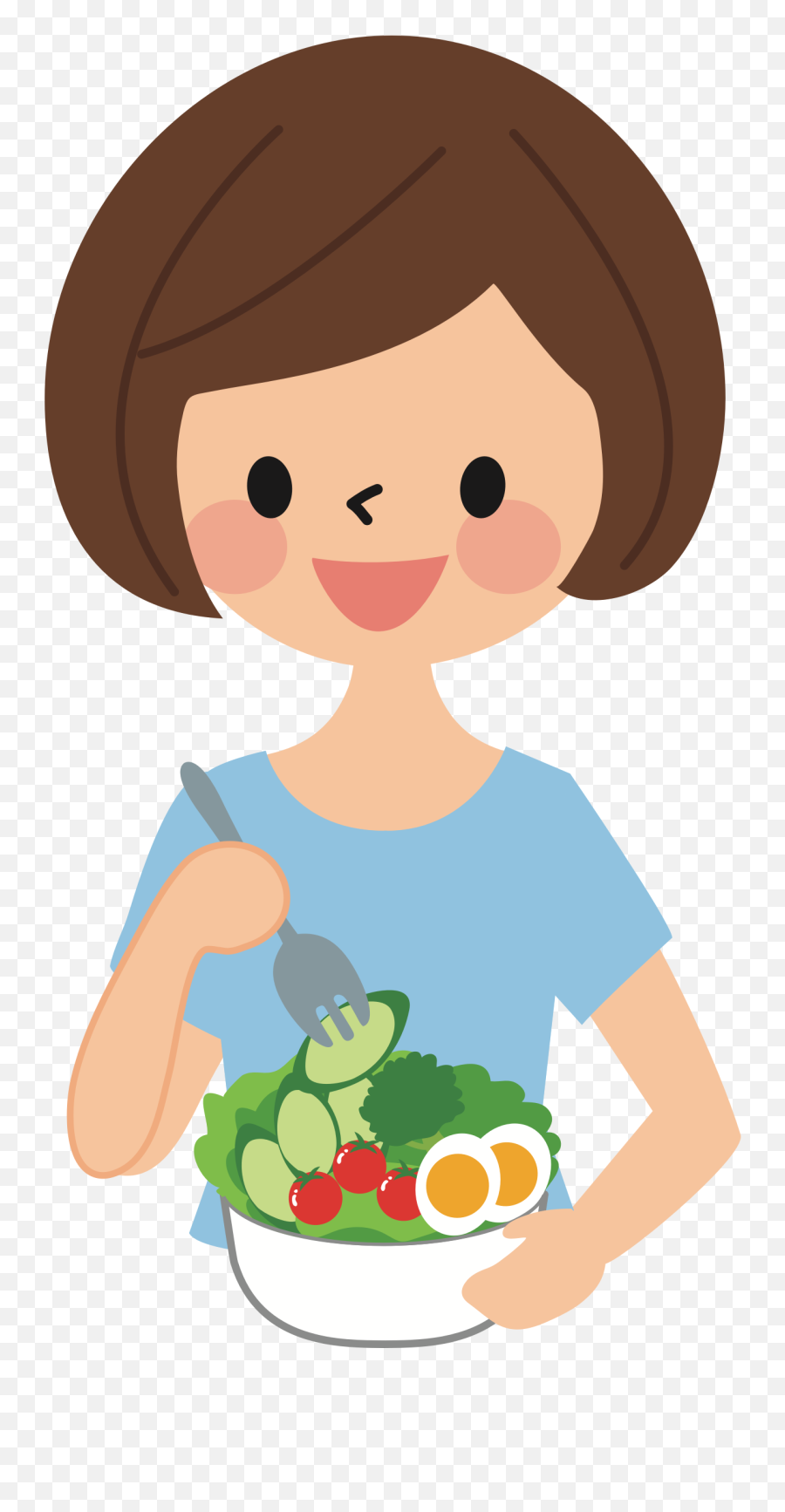 Eating Salad Clipart Png Download - Eating Salad Clipart,Cartoon Person Png