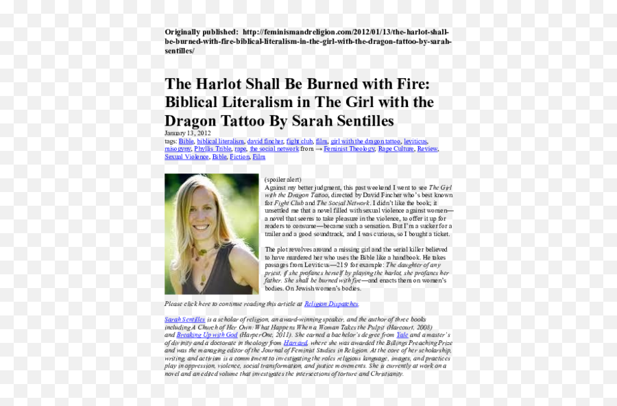 Doc The Harlot Shall Be Burned With Fire Biblical - Sarah Sentilles Png,Dragon Tattoo Transparent