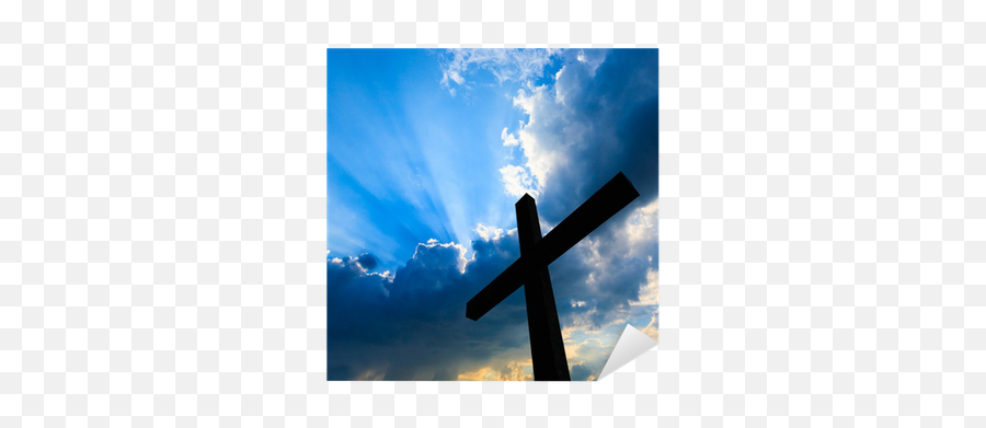 Cross Silhouette And The Holy Blue Sky Sticker U2022 Pixers - We Live To Change Shadow Of The Cross Png,Cross Silhouette Png