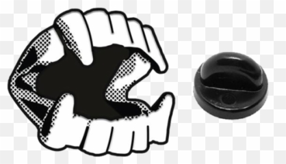 White Fangs Enamel Pin - Simple Creatures Band Products png