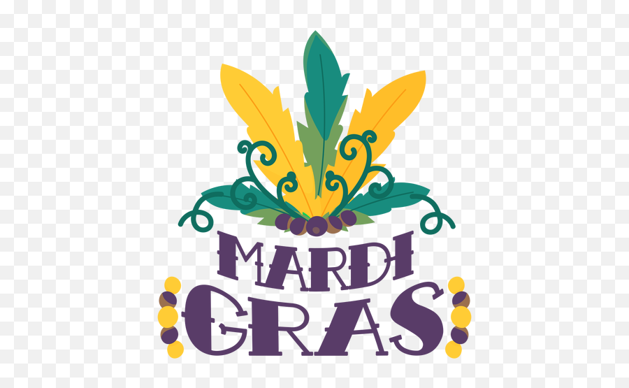 Mardi Gras Carnival Feathers Lettering - Language Png,Mardi Gras Transparent Background