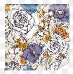 Vintage Floral Wall Mural U2022 Pixers - We live to change Vector Floral Pattern Black png