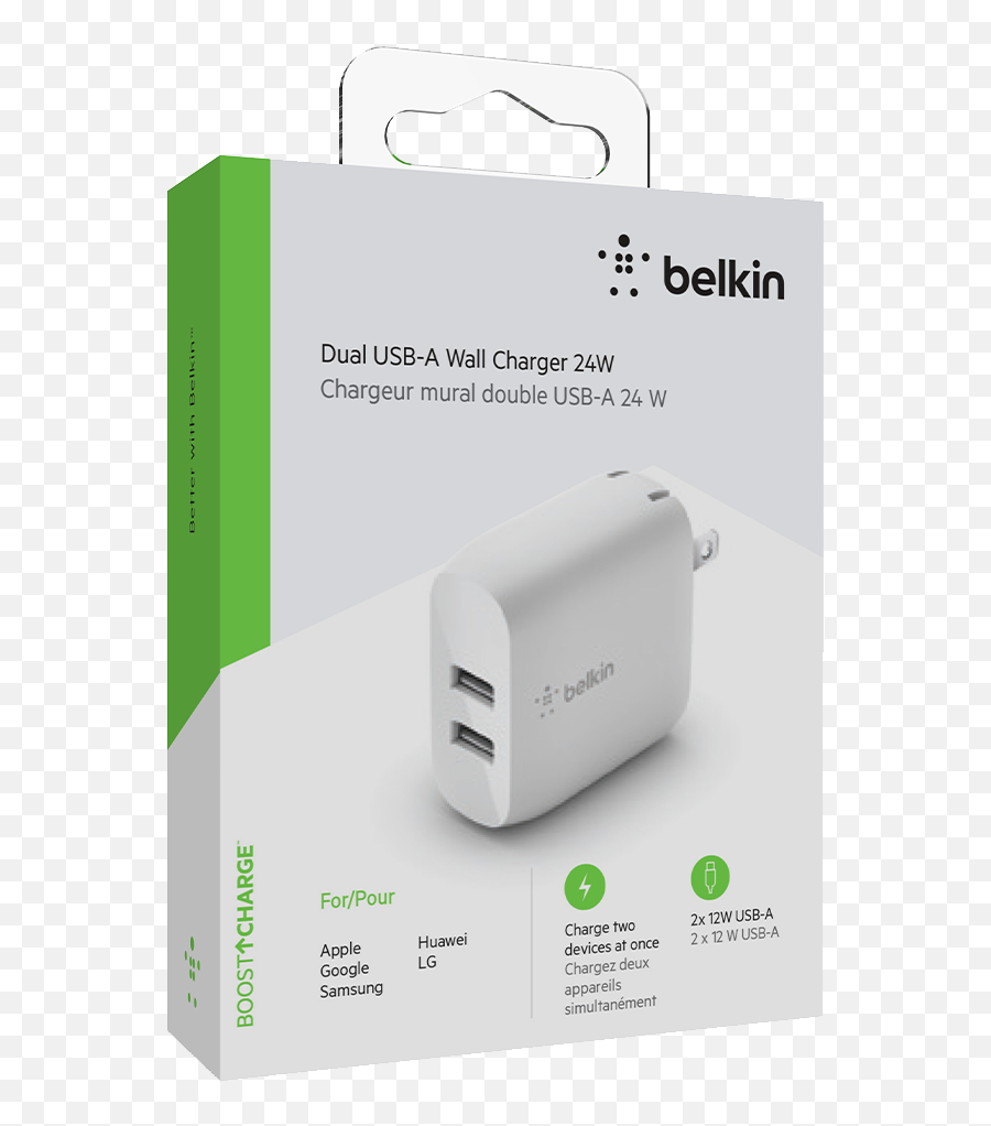 Wholesale Belkin - Dual Port Usb A 24w Wall Charger White Electronics Brand Png,Lg Revere 3 Icon Glossary