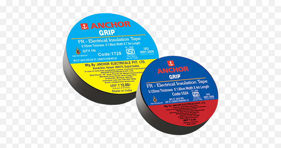 Anchor Grip Fr Pvc Insulated Electrical Insulation Tape - Anchor Pvc Tape Png,Roll Of Wire Icon