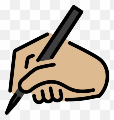 Writing Hand Emoji Clipart - Logo Of A Writting Png