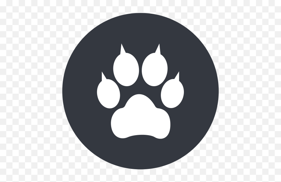 Petsanimals Animal Foot Print Icons - Paw Print In Circle Silhouette Png,Wolf Paw Icon