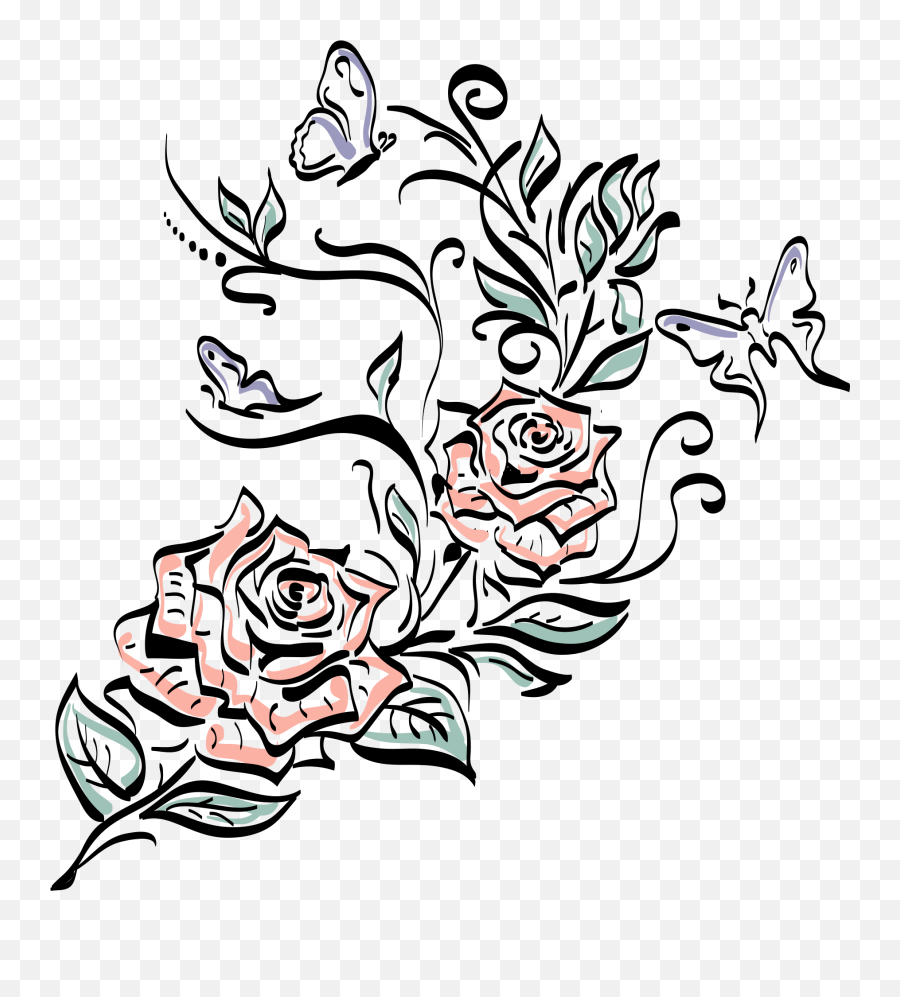 Clip Art - Transparent Rose Tattoo Png,Rose Tattoo Png