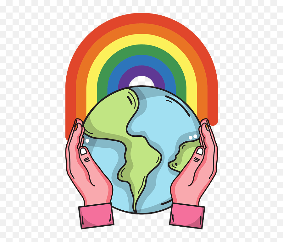 Rainbow Earth Sticker For Sale By Me - Ilustracion De Un Planeta Png,Trans Flag Icon Border