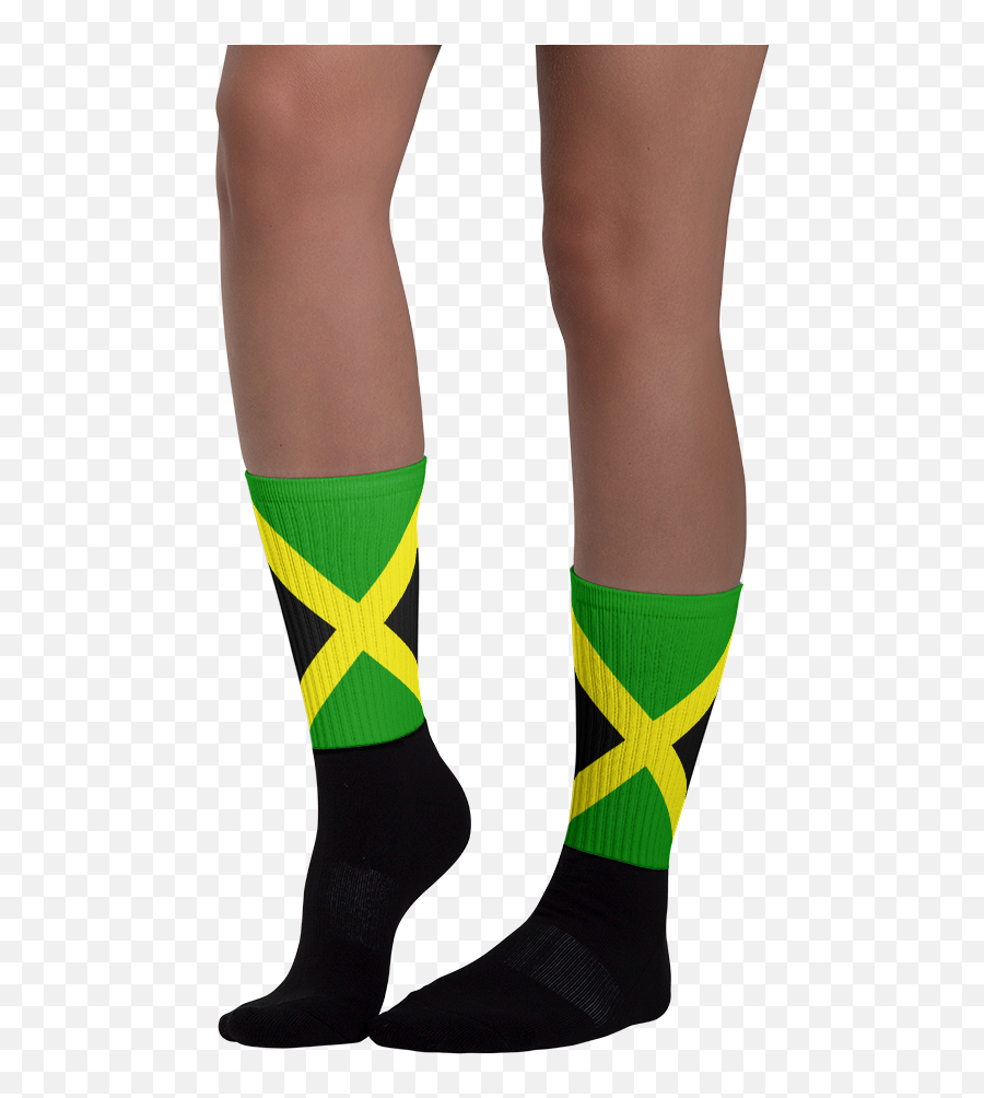 Jamaica Flag - Black Foot Socks Sock Png,Jamaica Flag Png