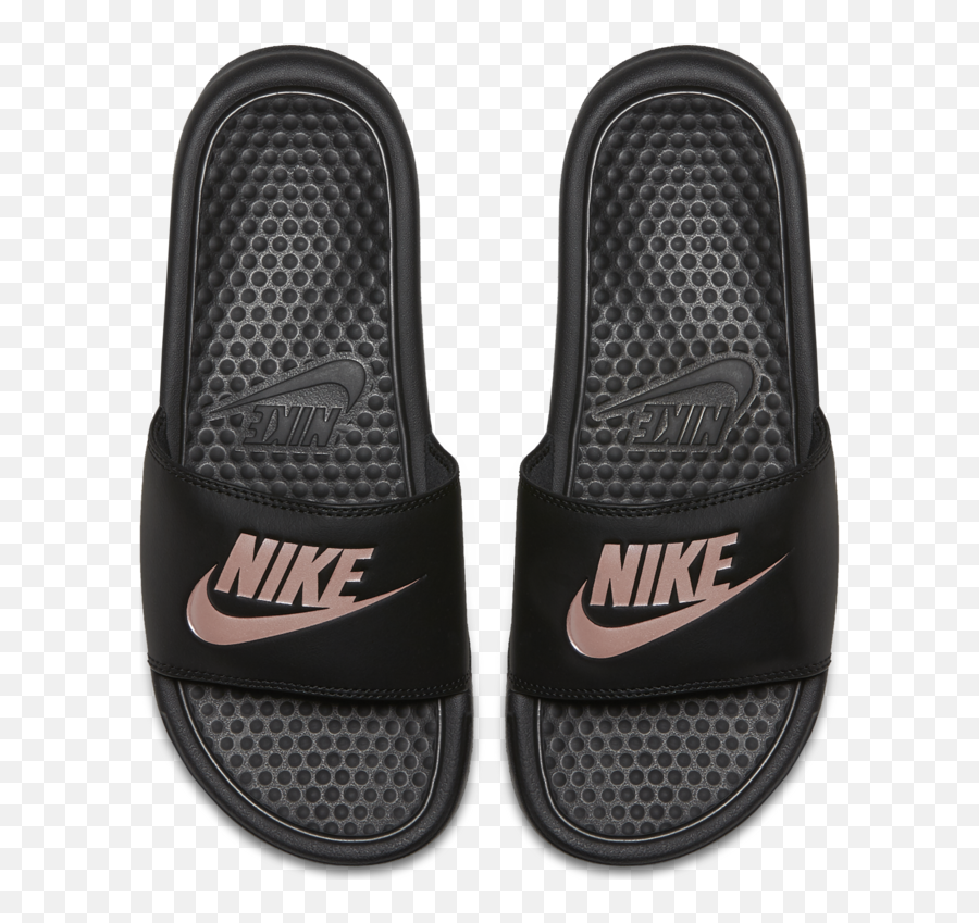 Nike Womens Benassi Just Do It Sandal - Blackrose Gold 343881 001 Png,Nike Just Do It Logo Png