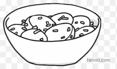 Potato Salad Black And White - Line Art Png,Potato Salad Png