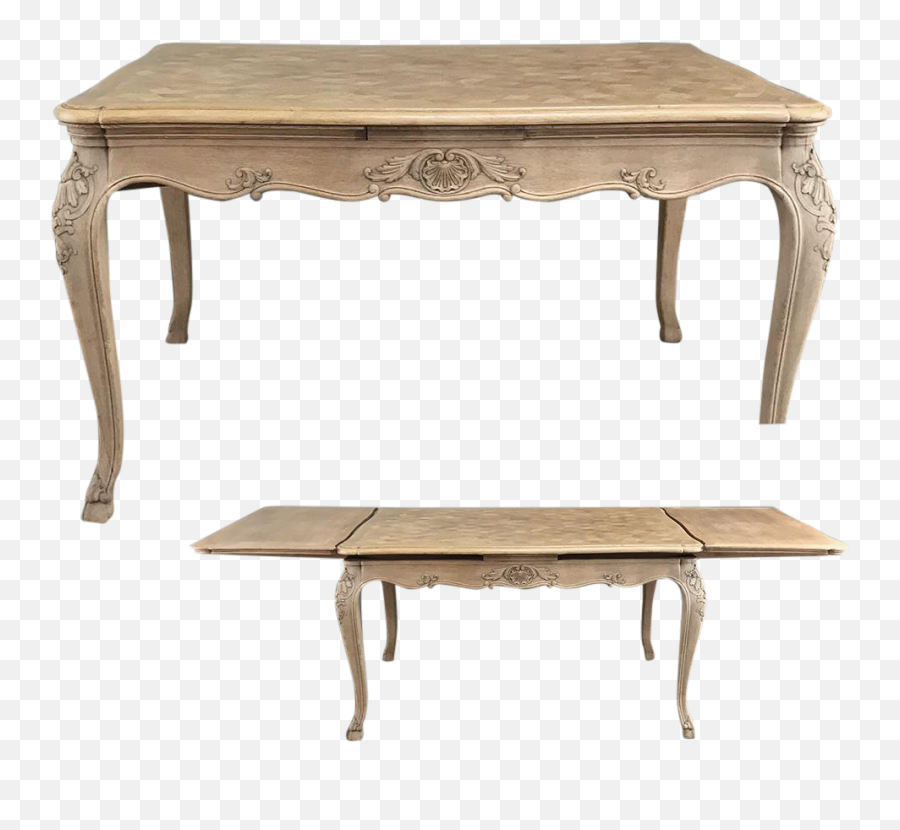 Antique Country French Provincial Stripped Draw Leaf Dining Table - Coffee Table Png,Wooden Table Png