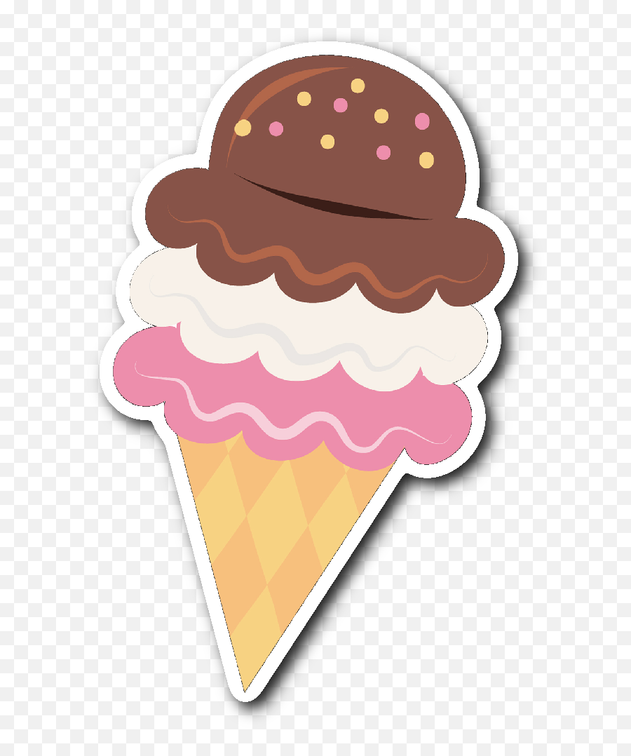 Ice Cream Cone Vinyl Die Cut Sticker - Ice Cream Sticker Png,Ice Cream Cone Transparent