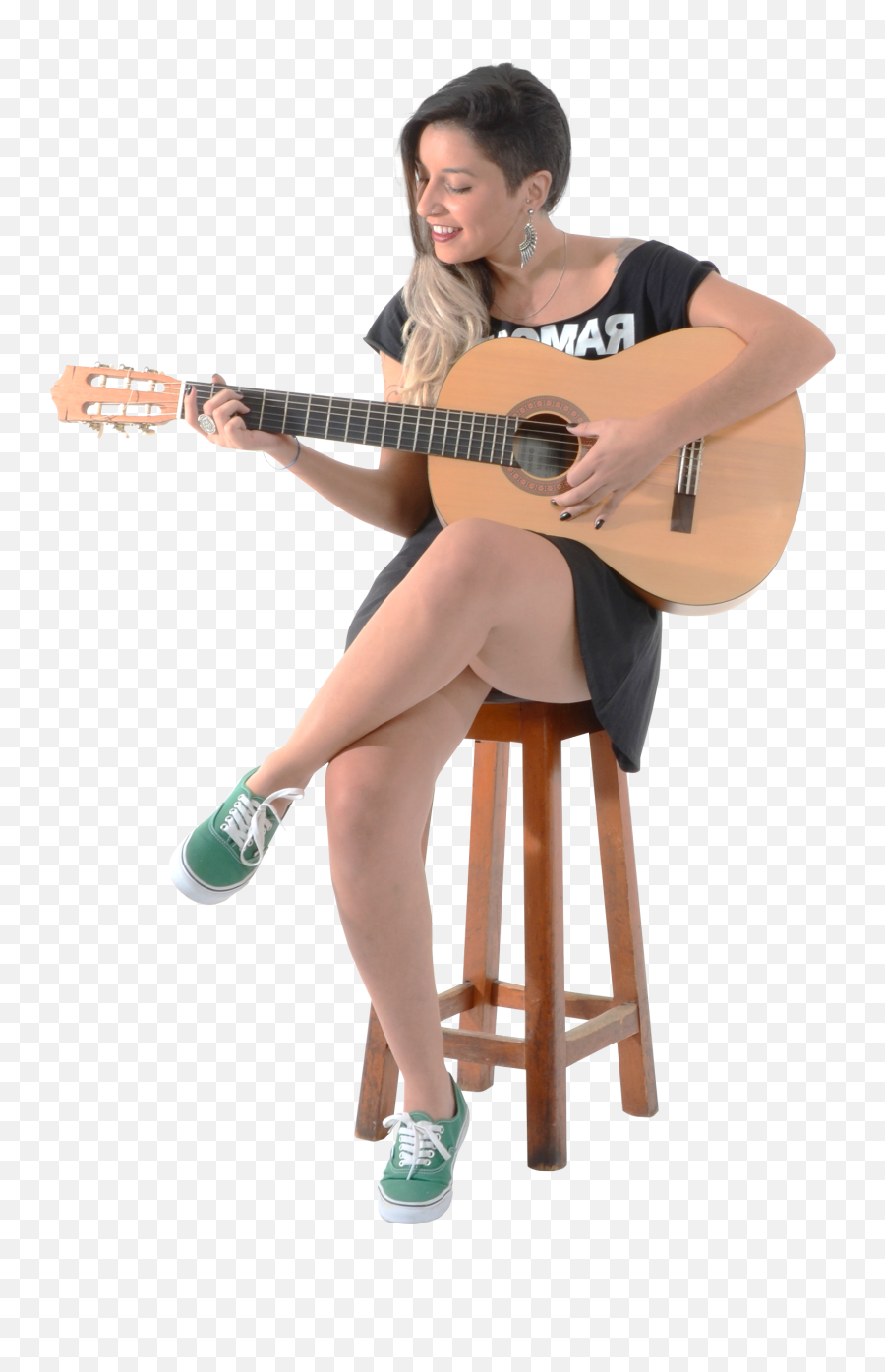 Beautiful Girl Playing Guitar Png Image - People Playing Guitar Png,Guitar Png