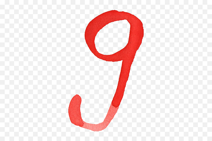 Red Watercolor Numbers Transparent - Watercolour Number Fonts Png 9,Number 9 Png