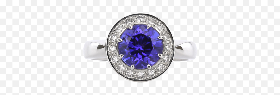 Tanzanite With Diamond Halo Ring U2013 Martin Rogers Jewellery - Engagement Ring Png,Halo Ring Png
