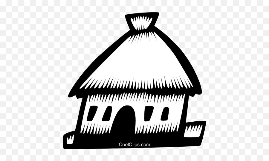 Grass Huts Royalty Free Vector Clip Art Illustration - African Traditions Clipart Black And White Png,Grass Vector Png
