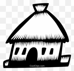 Grass Huts Royalty Free Vector Clip Art Illustration - African Traditions Clipart Black And White png