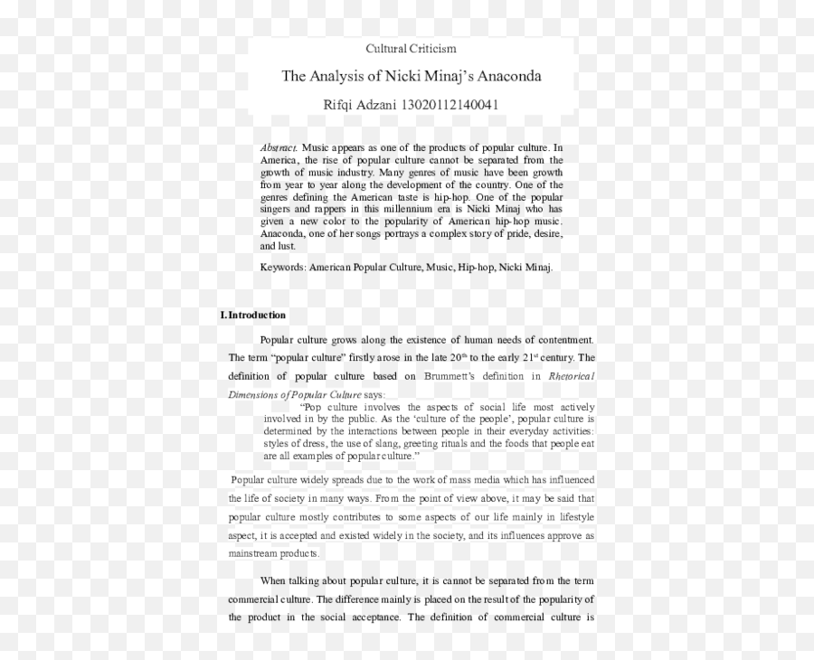 Nicki Minaj Research Papers - Academiaedu Document Png,Nicki Minaj Transparent