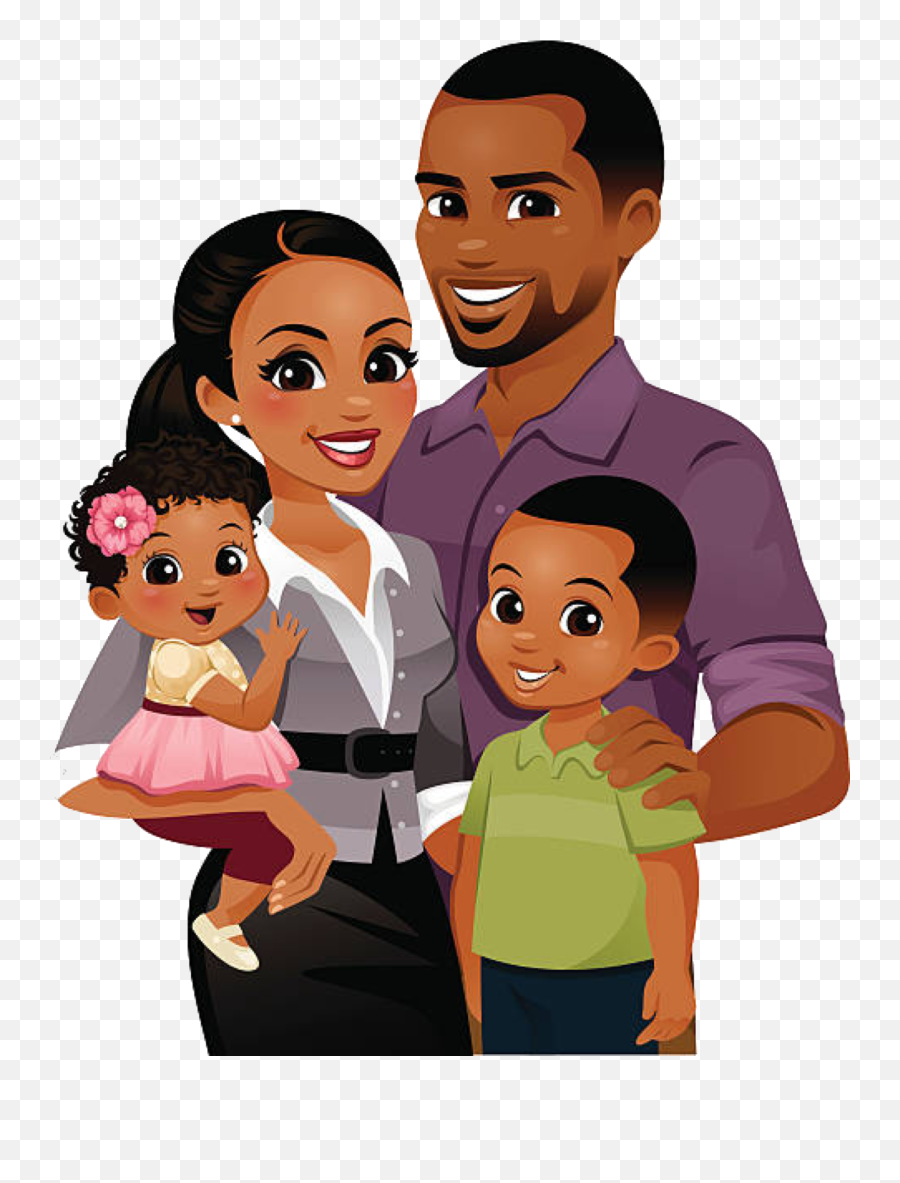 Pin Em Z Png - Cartoon Black Family,Black Couple Png
