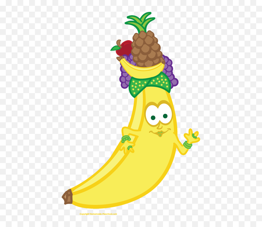 Download Hd Pineapple Clipart Banana - Cute Transparent Fruit Clipart With Face Png,Banana Transparent Background