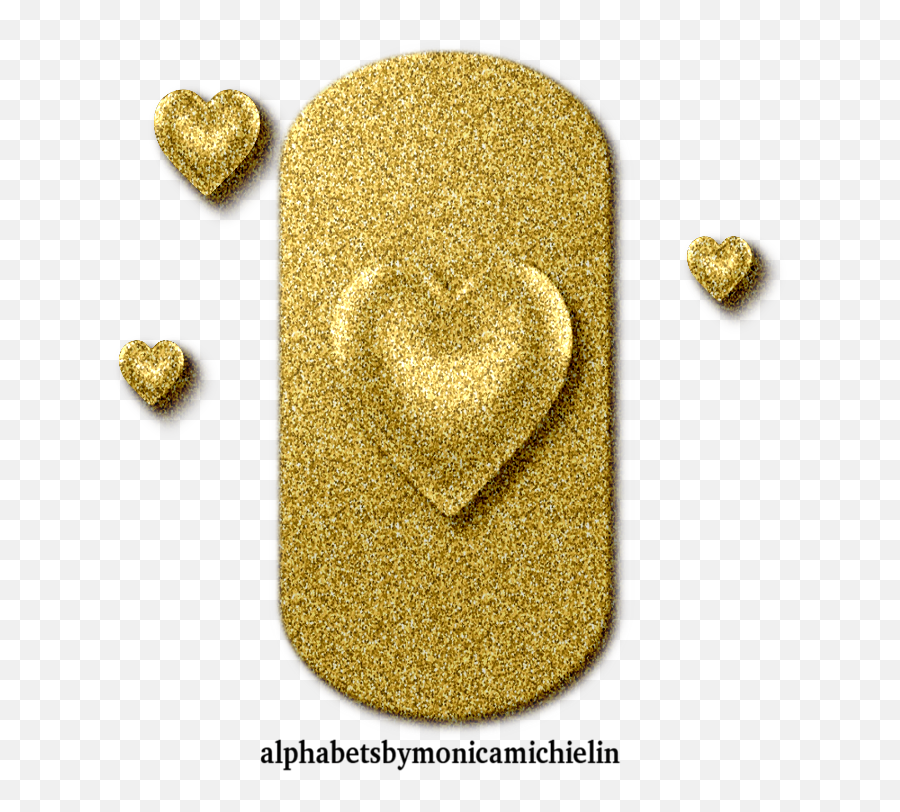 Monica Michielin Alfabetos 3 - Golden Glitter Ornament Heart Png,Gold Glitter Png