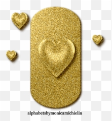 Monica Michielin Alfabetos 3 - GOLDEN GLITTER ORNAMENT Heart png