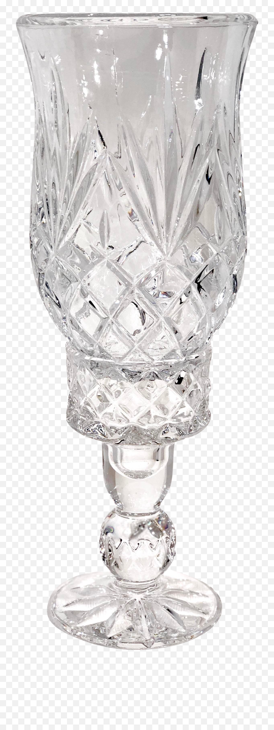 Cut Crystal Hurricane Glass Transparent 2 Piece Candle Holder - Wine Glass Png,Hurricane Transparent
