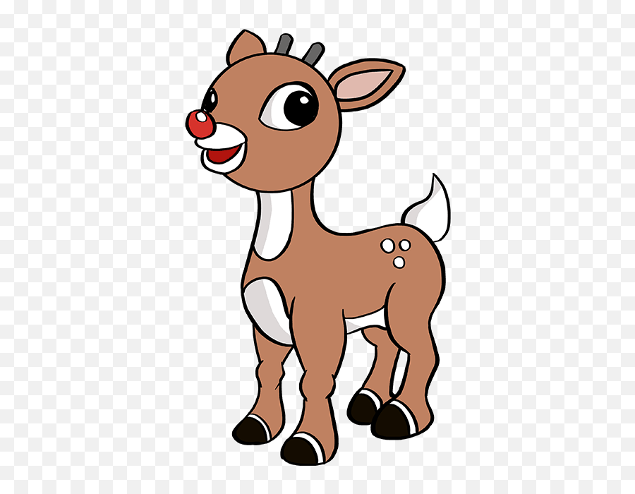 How To Draw Rudolph The Red Nosed - Step By Step Drawing Rudolph Png,Rudolph The Red Nosed Reindeer Png