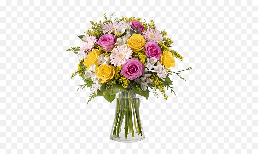 Vibrancy Yellow And Pink Roses - Pink And Yellow Rose Bouquet Png,Yellow Roses Png