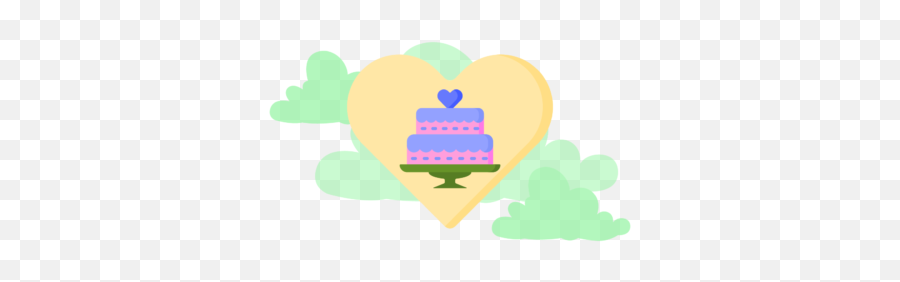 Wedding Icon Cute Cake Love Cloud Green Graphic By - Language Png,Yellow Cake Icon