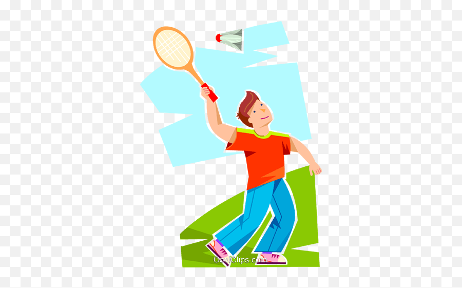 Download Boy Playing Badminton Royalty Free Vector Clip Art - Play Badminton Clipart Png,Badminton Png