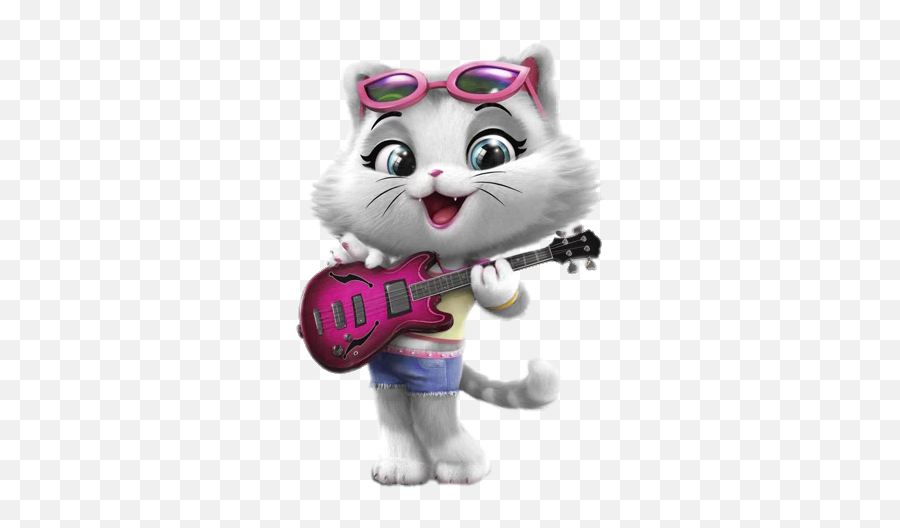 Cats Milady With Bass Guitar Png Image Transparent