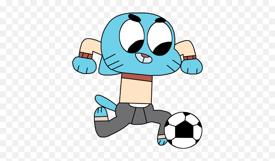 Gumball Watterson Playing Football - Gumball Playing Football Png,Gumball Png