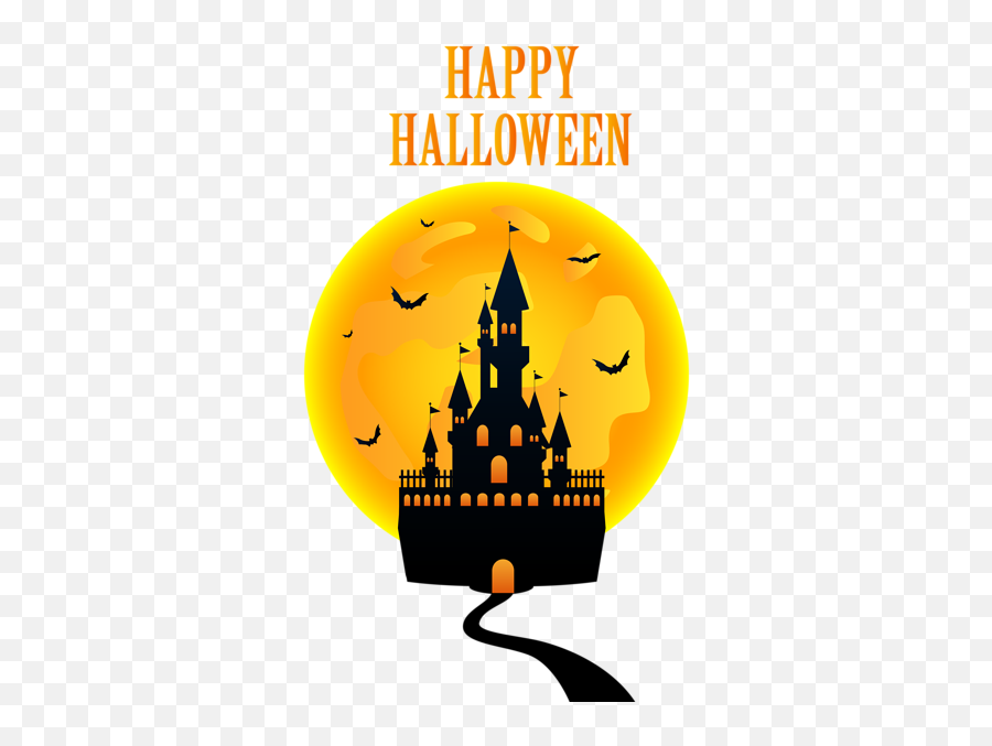 Happy Halloween With Castle Png Clip - Clip Art,Happy Halloween Transparent