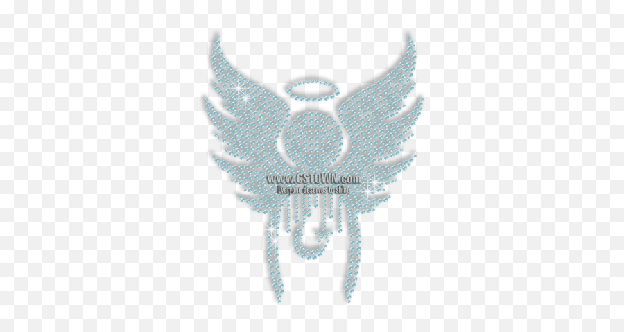 Blue Angel Wings With Star And Moon Hotfix Bling Transfer - Eagle Png,Angel Wings Logo