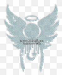 Blue Angel Wings With Star And Moon Hotfix Bling Transfer - Eagle png