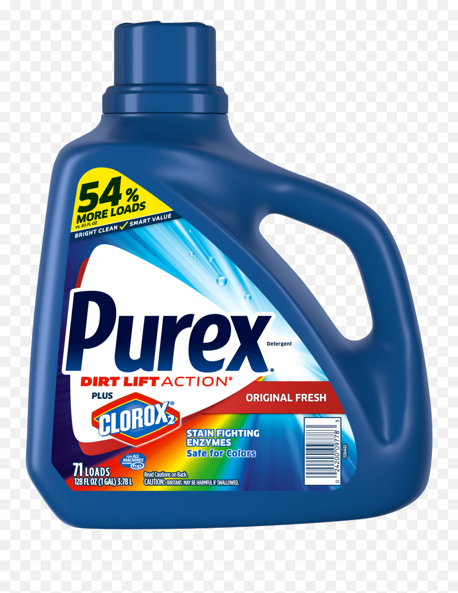 Purex Liquid Laundry Detergent Plus Clorox 2 Original Fresh 128 Fluid Ounces 71 Loads - Walmartcom Purex Laundry Detergent Review Png,Tide Pod Png