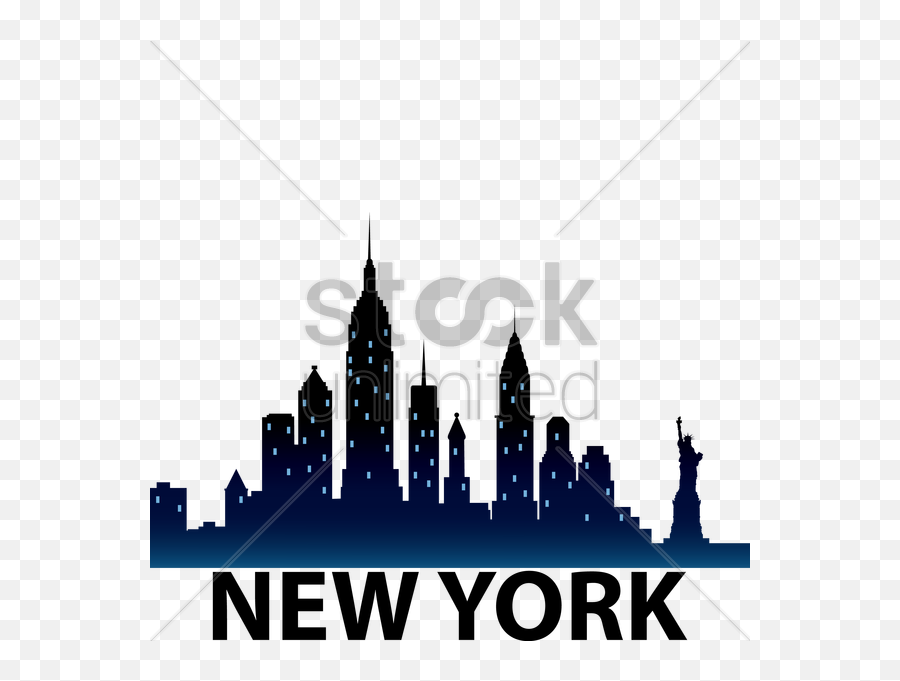 Download New York City Skyline - Statue Of Liberty Png,New York Skyline Silhouette Png
