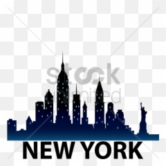 Download New York City Skyline - Statue Of Liberty png