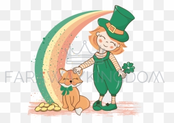 Patrick Rainbow Saint Day Vector Illustration Set Png