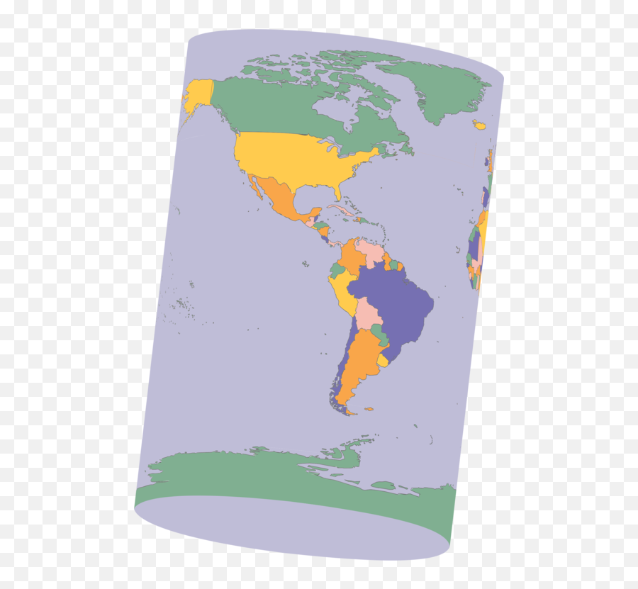 World Map Area Png Clipart - Map Cylinder Earth,Earth Map Png