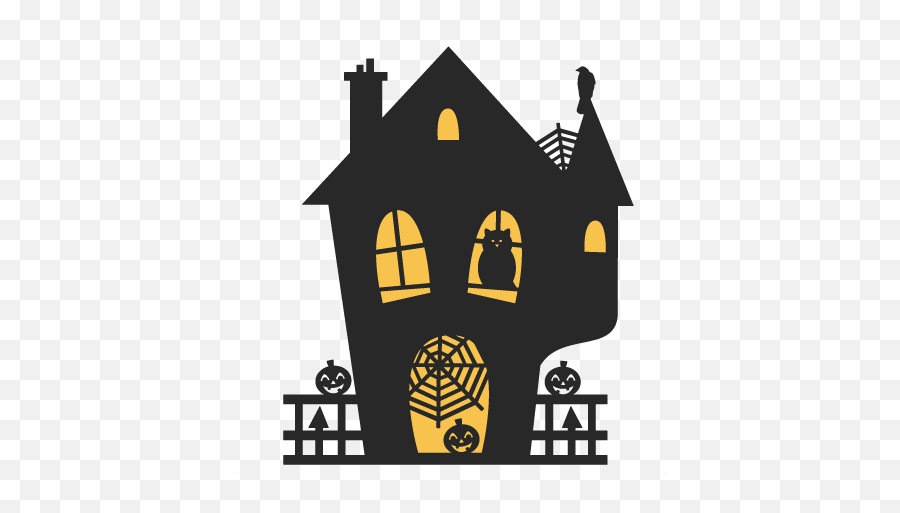 Nice Haunted House Silhouette Clip Art - Cute Haunted House Clipart Png,Haunted House Png
