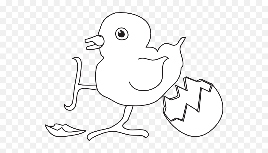 Baby Chick Hatched Outline Clip Art - Vector Black And White Baby Bird Cartoon Png,Baby Chick Png