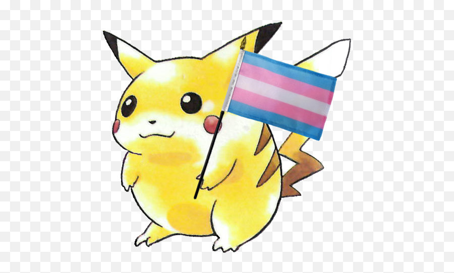 Official Sen Vals Ngl Seeing Other Ppl Post Smth I - Original Pikachu Png,Trans Flag Png