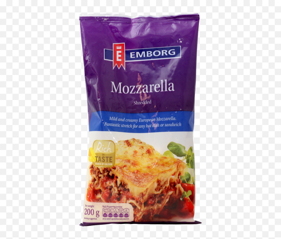 Download Emborg Mozzarella Cheese Shredded 200g - Lasagne Lasagne Png,Mozzarella Sticks Png