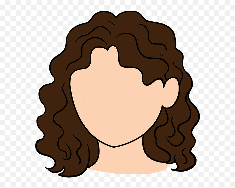 How To Draw Curly Hair - Easy Anime Girl Drawing With Curly Cartoon Girl  With Curly Hair Png,Anime Hair Transparent - free transparent png images -  