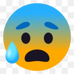 Emoji Anxious Crying Face Wprock - De Ansioso png